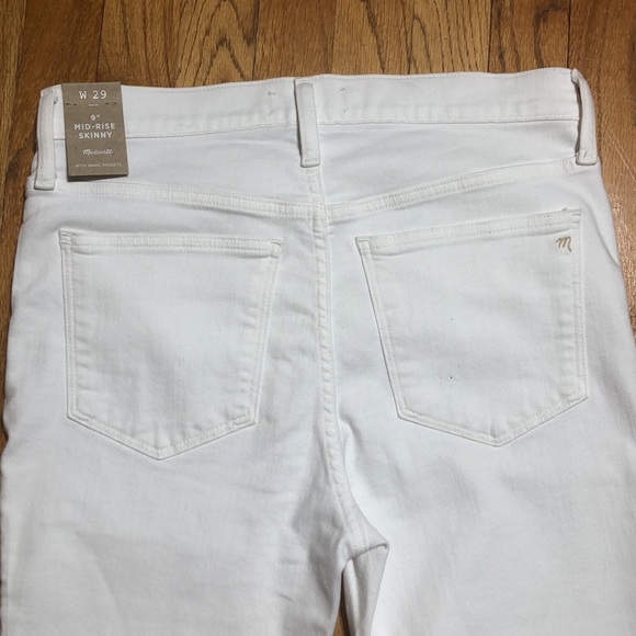 Madewell Button Fly Skinny Jeans White NWT 33 - Picture 6 of 8